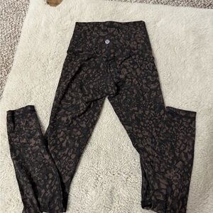 Lululemon Black and Tan Abstract Leggings